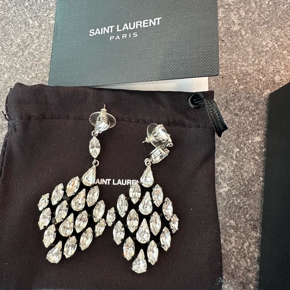 Saint Laurent Crystal Earrings brand new never worn - Picture 2 of 7